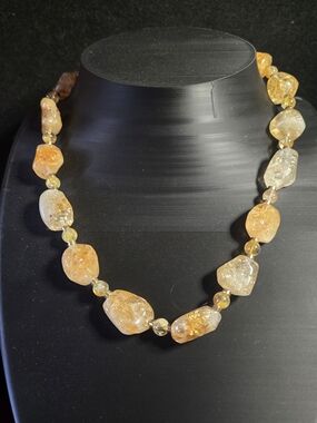 Golden Citrine Nugget Necklace